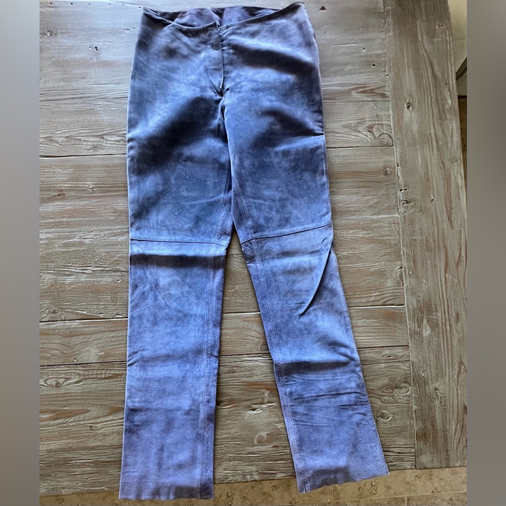 Vintage Bebe Size 2  Periwinkle suede pants